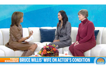 Emma Willis on Today Show sitting on couch with host Hoda Kotb and guest 