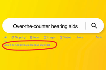 google search results for over-the-counter hearing aids